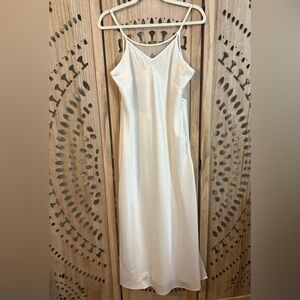 Cabernet Ivory Satin Slip Nightgown W/ Mesh Back